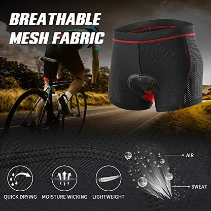 - Lixada Men's Cycling Undershorts | 3D Padded Breathable Mesh | Biking Underwear Shorts -