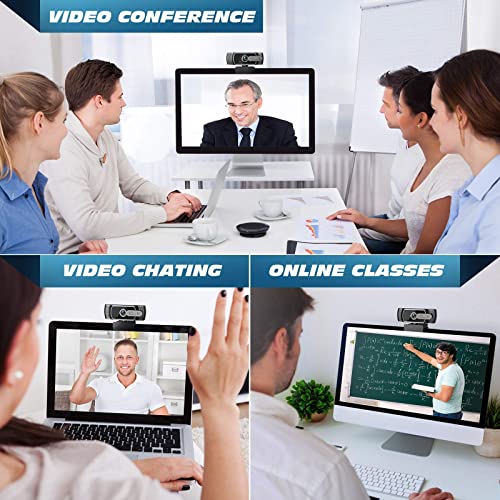 - Webcam for PC with Microphone - 1080P FHD Webcam with Privacy Cover & Webcam Mounts,