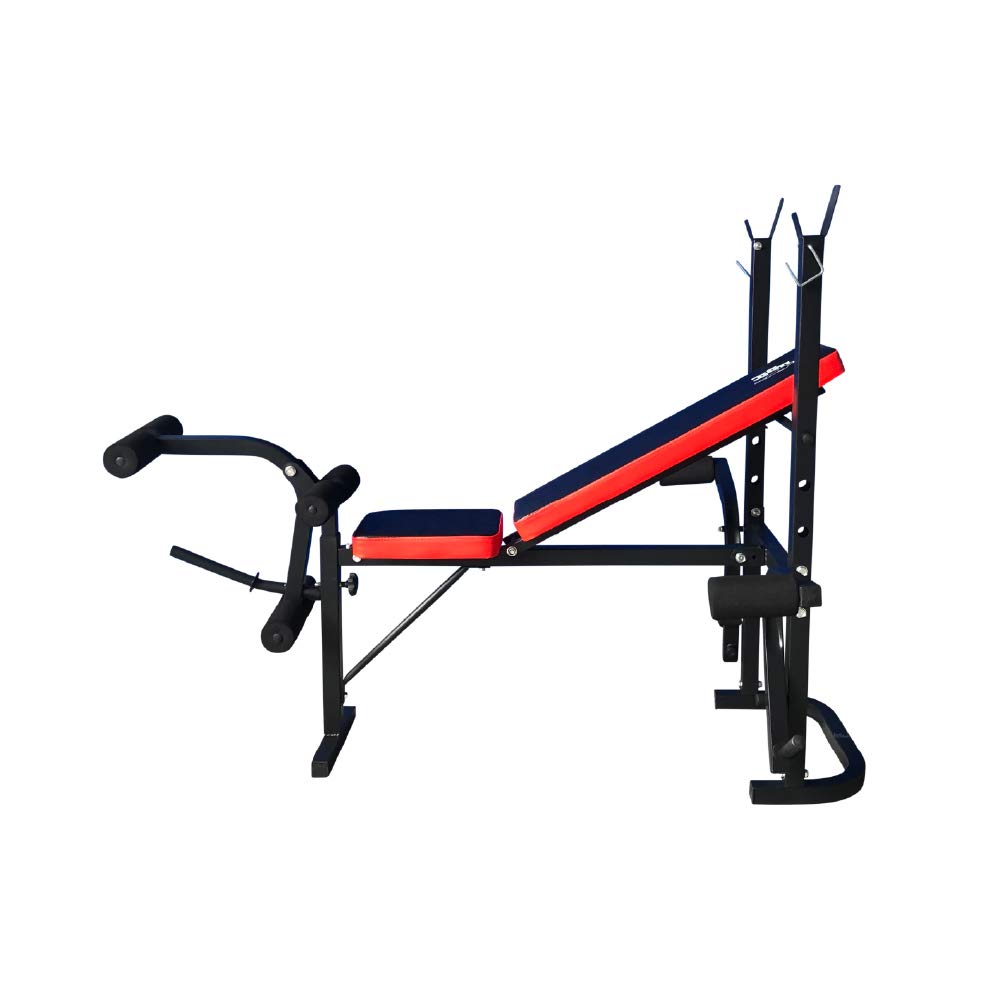 - Fit4home Weights Bench With Barbell Rack | Adjustable Home Training Gym Workout Fitness Bench | TF-1001 Black -
