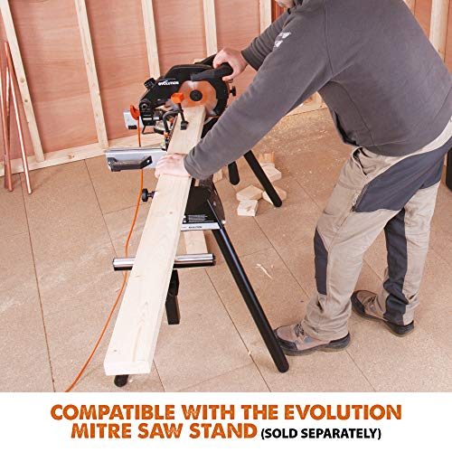 - Evolution Power Tools R210CMS Compound Mitre Saw | Multi-Material Cutting TCT Blade -