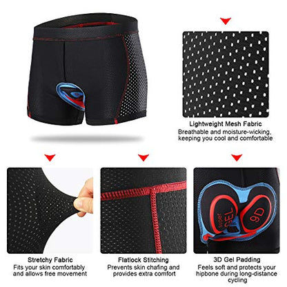 - Lixada Men's Cycling Undershorts | 3D Padded Breathable Mesh | Biking Underwear Shorts -