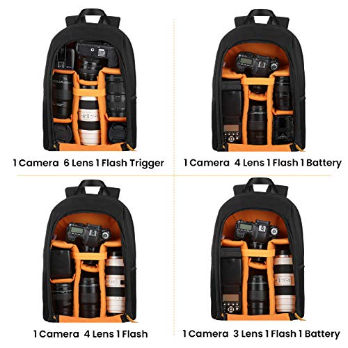 - TARION Camera Backpack | Photography Backpack with Large Capacity |Padded Insert, 15'' Laptop Compartment | Waterproof -