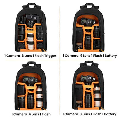 - TARION Camera Backpack | Photography Backpack with Large Capacity |Padded Insert, 15'' Laptop Compartment | Waterproof -