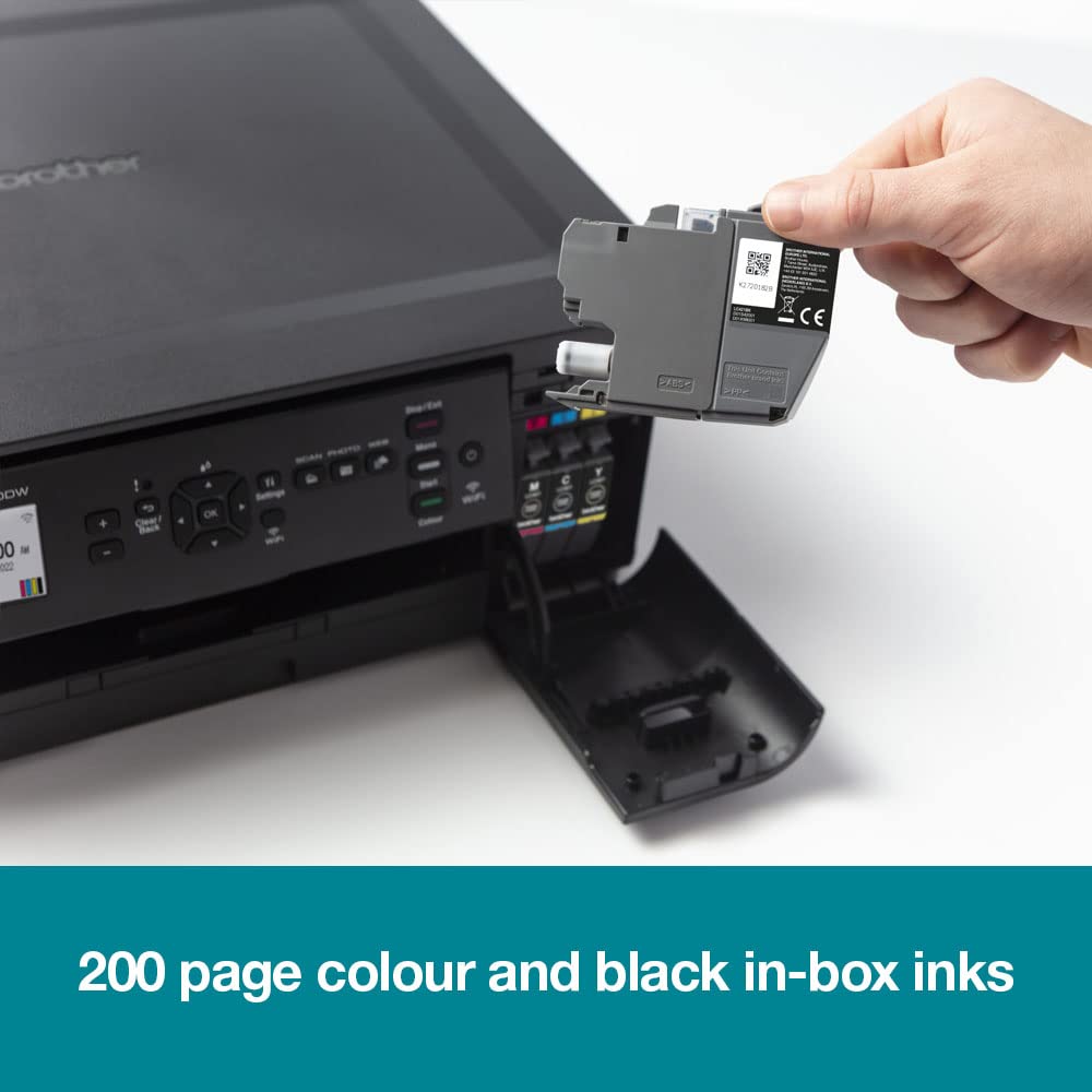 Brother DCP-J1050DW Wireless Colour Inkjet Printer | 3-in 1 (Print/Copy/Scan) | Wi-Fi/USB 2.0/NFC | Photos | Ink Included|UK Plug
