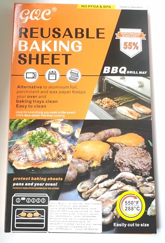 - GQC BBQ Mats | Set of 6 BBQ Grill Mats | Nonstick Reusable Barbecue Baking Mat -