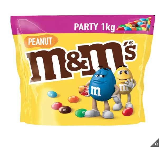 - M&M Peanut Pouch | Milk Chocolate & Peanut Crisp Sugar Shell Party Pack | 1kg -