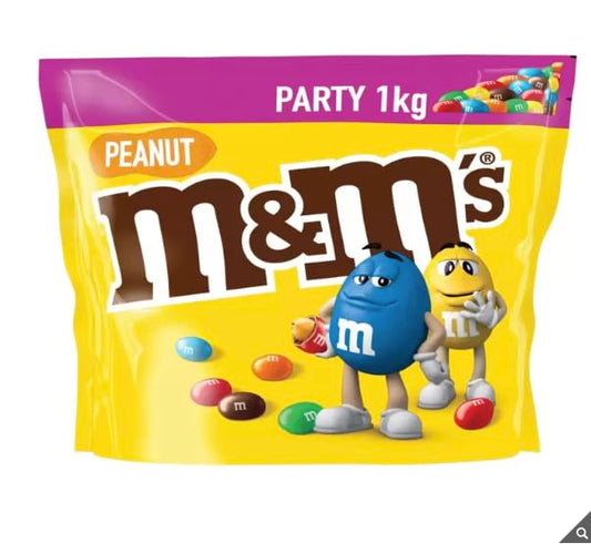 - M&M Peanut Pouch | Milk Chocolate & Peanut Crisp Sugar Shell Party Pack | 1kg -