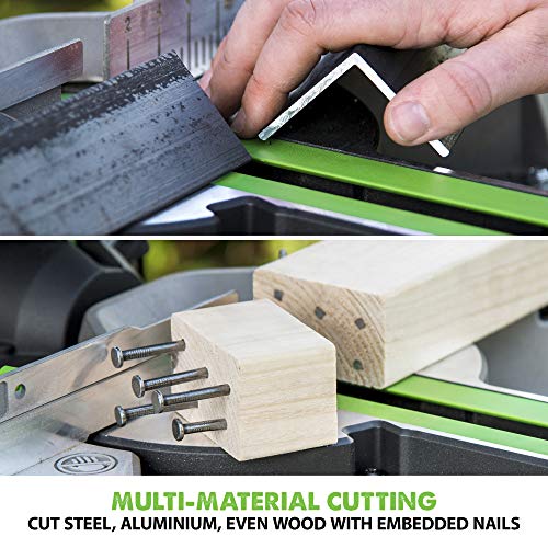 - Evolution Power Tools F210SMS Sliding Mitre Saw | Multi-Material Cutting | 45 Degree Bevel | 50 Degree Mitre | 230 mm Slide | 1200 W | 230 V -