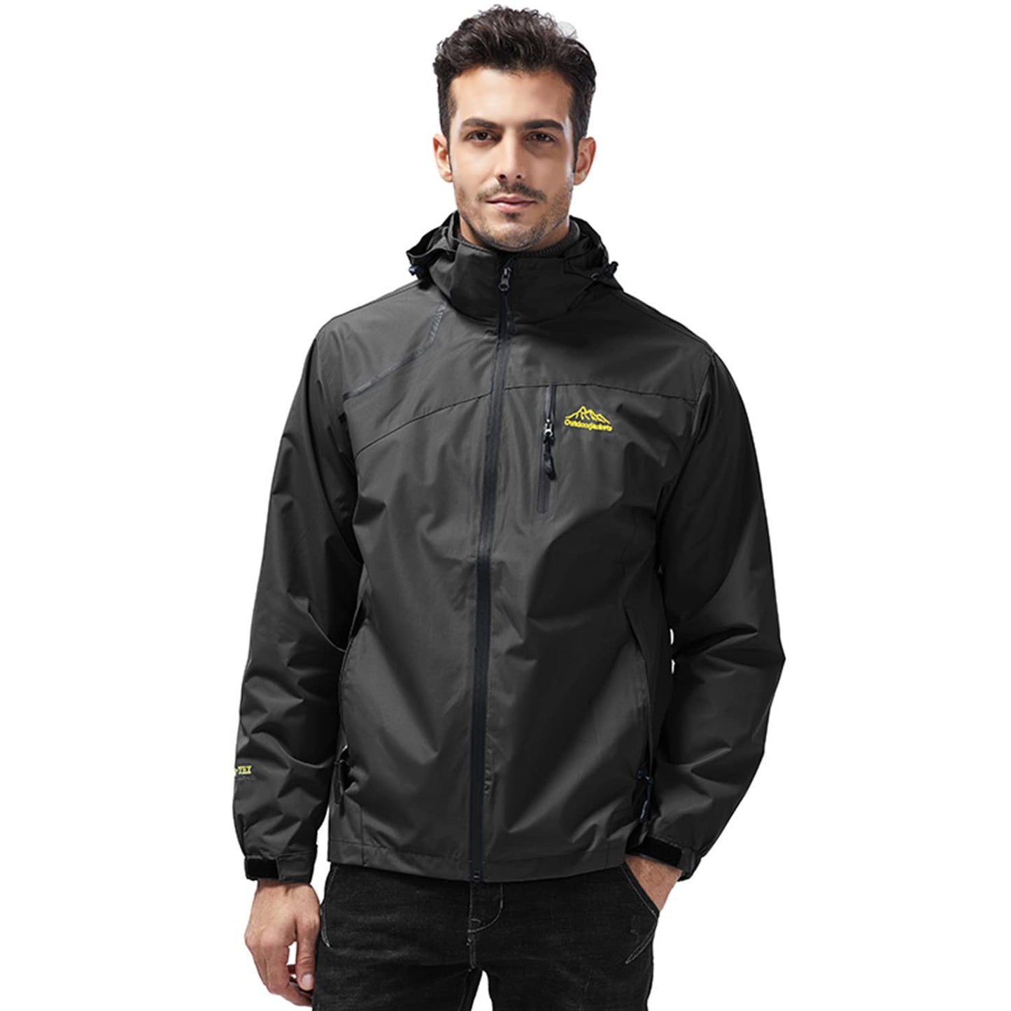 - LUI SUI Men's Waterproof Rain Jacket | Lightweight , Windproof Hiking Camping Rain Coat -