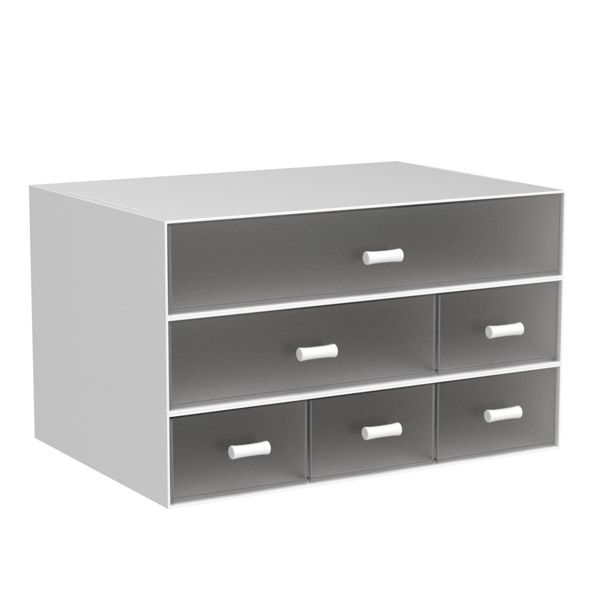 Desktop Organizer-Stackable Organizer Drawers, Plastic Drawers Organizer Perfect for Collection Small Item/Cosmetic Office Organization - 6 drawers (White)