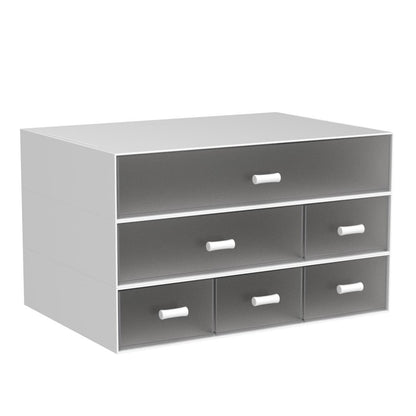 Desktop Organizer-Stackable Organizer Drawers, Plastic Drawers Organizer Perfect for Collection Small Item/Cosmetic Office Organization - 6 drawers (White)