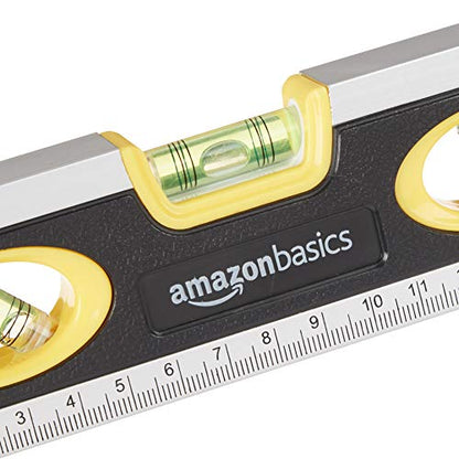 Amazon Basics Magnetic Torpedo Level and Ruler - 9-Inch