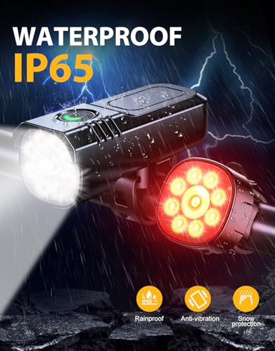 - Rolgno Bike Lights Front And Back | [8+7 Lighting Modes] | [Sturdy Aluminum Alloy] -