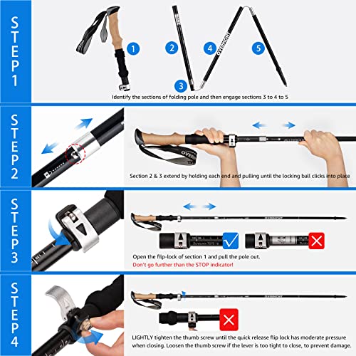 - Overmont Walking Poles | 2 Pack Collapsible Aluminum Walking Sticks -