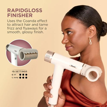 - Shark SpeedStyle Hair Dryer & RapidGloss Finisher | For Curly & Coily Hair | 3 Stylers, Ultra Fast Drying -