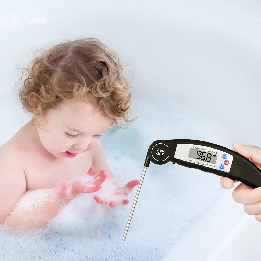 - flintronic Food Thermometer | Digital Instant Read Meat High Accuracy Foldable Long Probe Food Cooking Thermometer with °F/°C, Auto On/Off Cooking Thermometer -