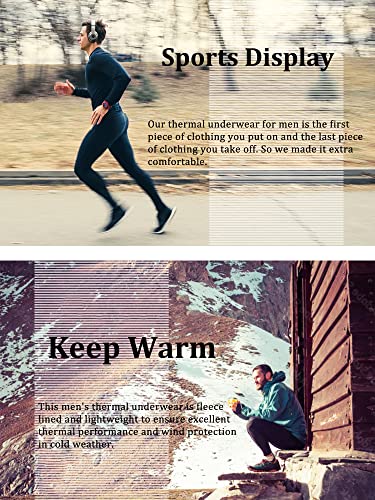 HOPLYNN Mens Thermal Underwear Set Long Sleeve Tops Long Johns Base La Top Dad