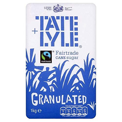 - Tate & Lyle Fairtrade Granulated Pure Cane Sugar | 1Kg | Pack of 6 -
