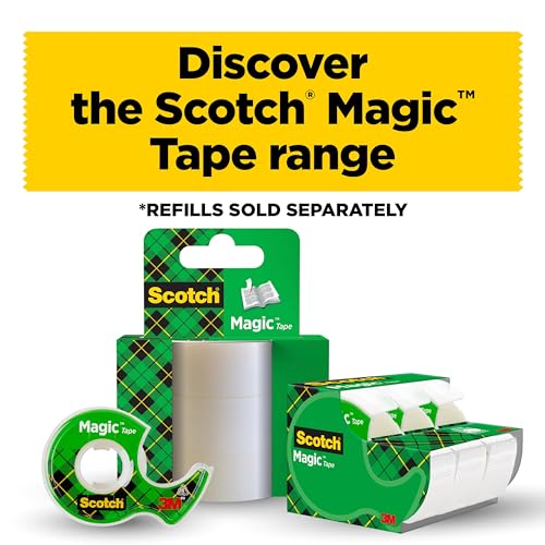 - Scotch Magic Tape, |1 Roll on Handheld Dispenser | 19 mm x 25 m | Invisible Tape For Gift Wrapping -