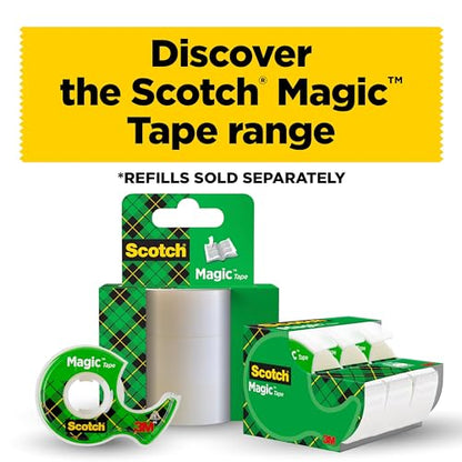 - Scotch Magic Tape, |1 Roll on Handheld Dispenser | 19 mm x 25 m | Invisible Tape For Gift Wrapping -