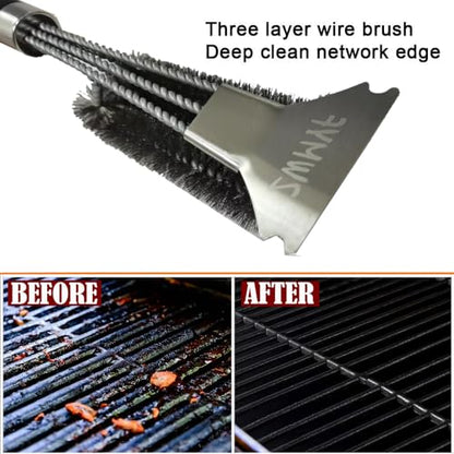 - ZWMYF BBQ Grill Cleaning Brush&Scraper – Barbecue Wire Brush for Grill