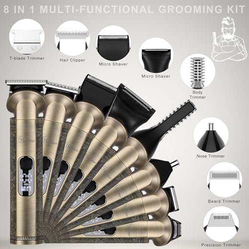 - Hatteker Beard Trimmer Kit | Professional Hair Clipper | Zero Gapped T-Blade Trimmer Electric Razor -