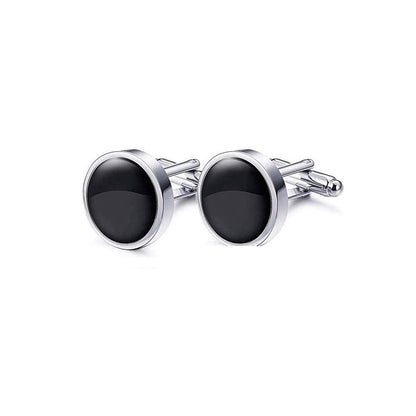 4Pairs Cufflinks for Men,Stainless Steel Classic Tone Cufflinks Black Round Square Retro Knot French Striped Cuff Link Kit Shirt Suit Button Cufflinks For Wedding Business Graduation Jewelry Gift