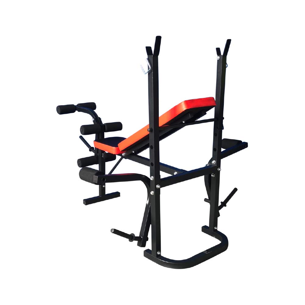 - Fit4home Weights Bench With Barbell Rack | Adjustable Home Training Gym Workout Fitness Bench | TF-1001 Black -