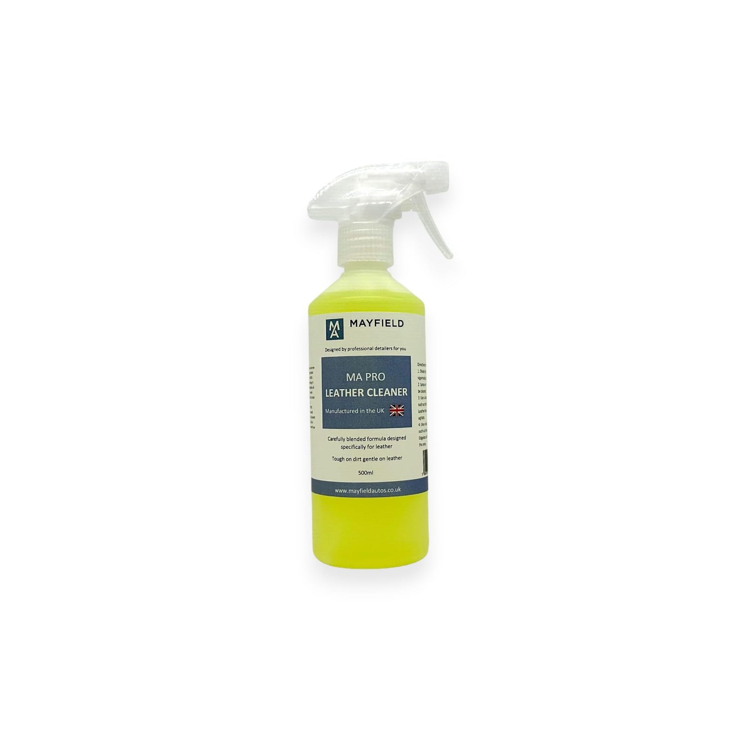 Car Leather Cleaner – 500ml - Effective, Gentle, Matt Finish, Blended Formula, Perforated, Cracked, Stitching…