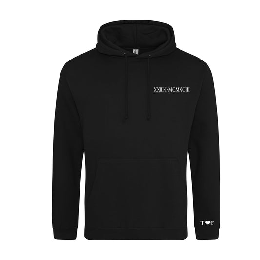 - Unisex Custom Embroidered Roman Numerals Hoodie, Anniversary, Birthday, Couples matching hoodie -
