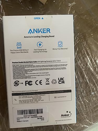 Anker iPhone Charger Cable, 6 ft , 331 Premium Nylon USB-A to Lightning Cable, MFi Certified iPhone Cable for iPhone SE/Xs/XS Max/XR/X/8 Plus/7/6 Plus, iPad, and More