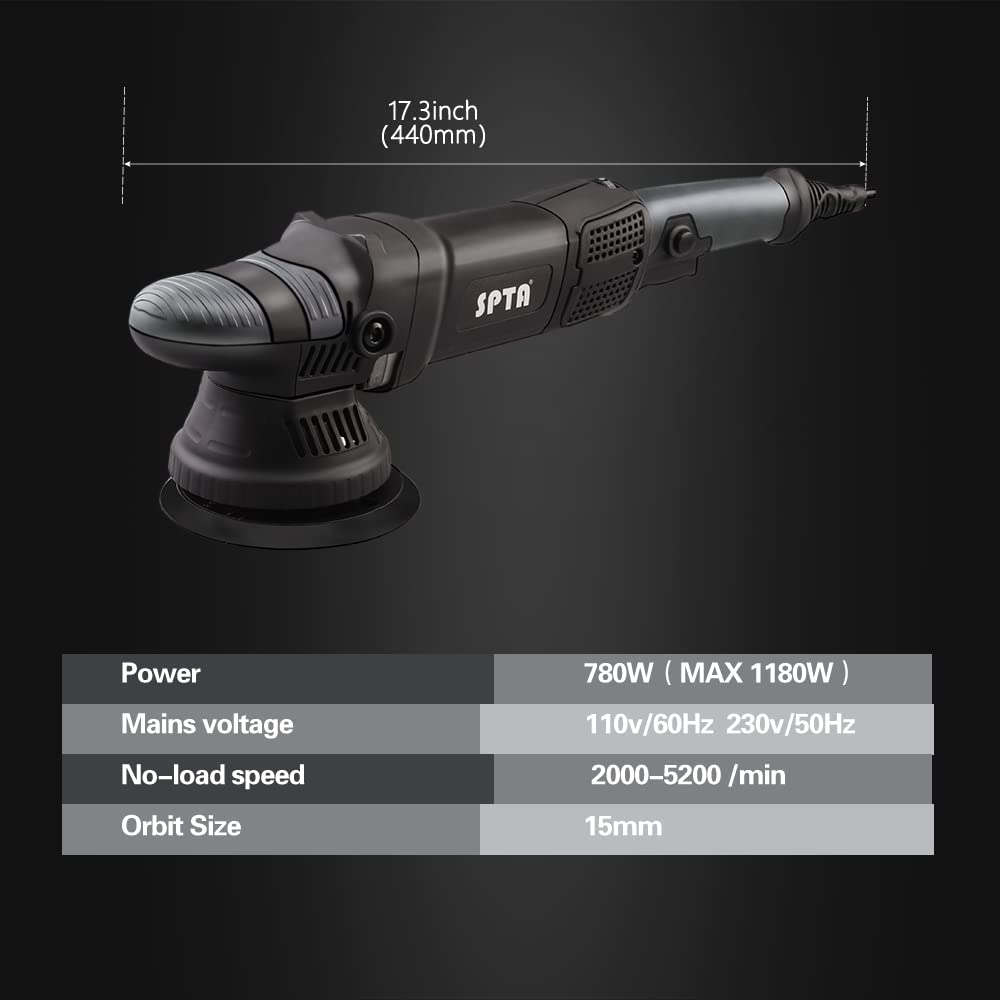 - SPTA 5inch 780W | Dual Action Polisher | Orbit 15mm Auto Polisher -