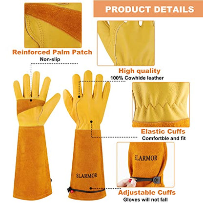 - SLARMOR Leather Gardening Gloves | Thorn Proof -
