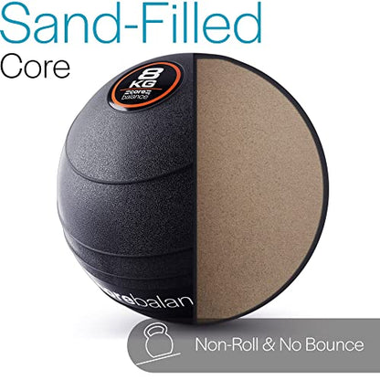 Core Balance Slam Ball No Bounce Medicine Exercise Ball Heavy Duty PVC for Strength Training (8kg)