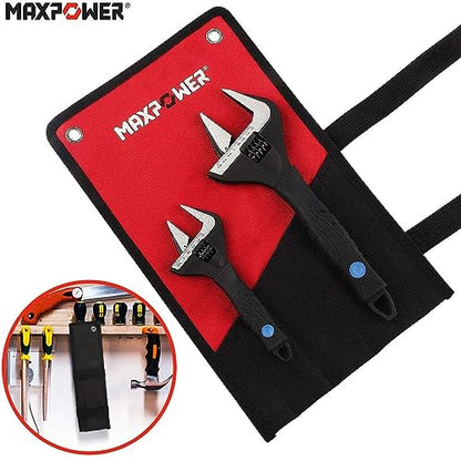 - MAXPOWER Adjustable Wrenches Wide Jaw | 2PCs Stubby Adjustable Spanner Set -