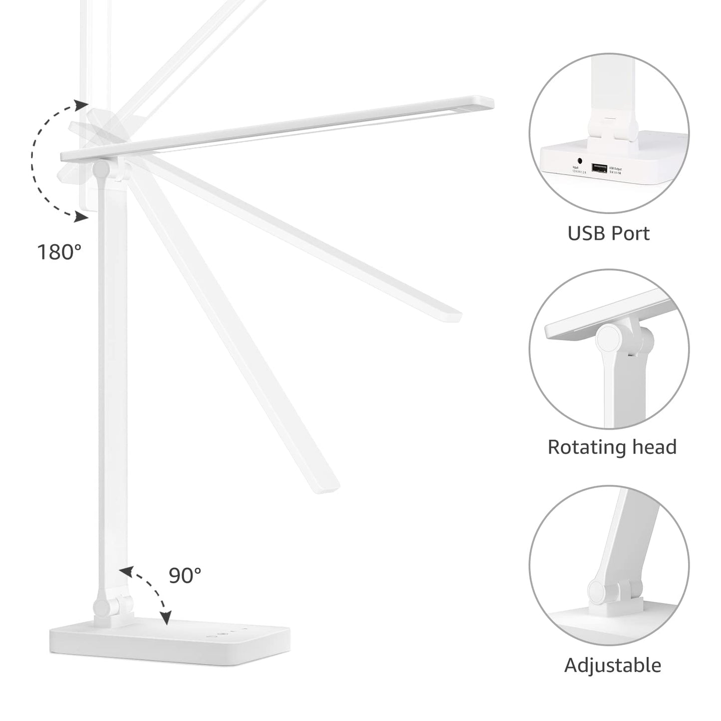 - Lepro LED Desk Lamp | 5 Brightness Levels x 3 Colour Mode |Touch Control Daylight Lamp -