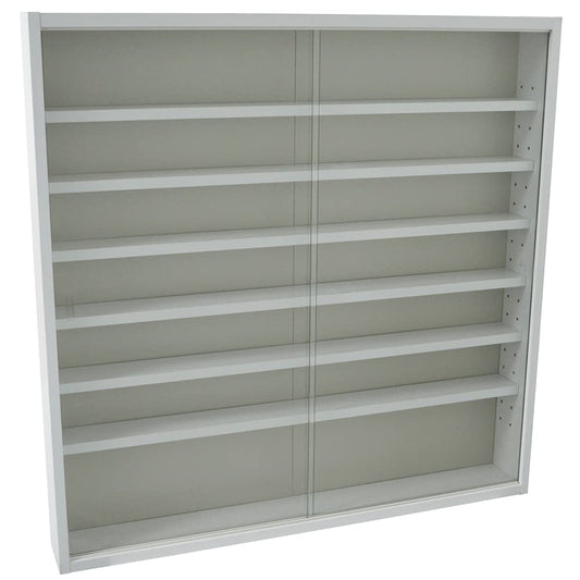 - WATSONS REVEAL - 6 Shelf Glass Wall Collectors Display Cabinet - White