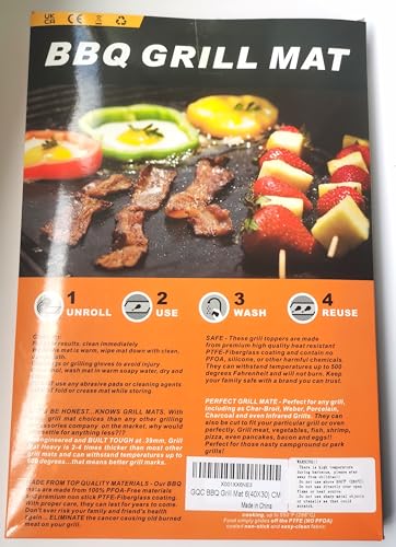 - GQC BBQ Mats | Set of 6 BBQ Grill Mats | Nonstick Reusable Barbecue Baking Mat -