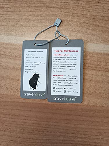 - Travel Ease Ergonomic Lumbar Support Cushion | Memory Foam Back Support Cushion -