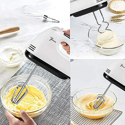 - Hand Mixer | Electric Cake Whisk Food Mixer for Baking Self-Control/Turbo Boost | 4 Stainless Steel Accessory Food Beater -