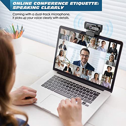 - Webcam for PC with Microphone - 1080P FHD Webcam with Privacy Cover & Webcam Mounts,