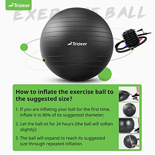 - Trideer Exercise Ball & Yoga Ball | 6 Sizes | Pregnancy Ball for Maternity -