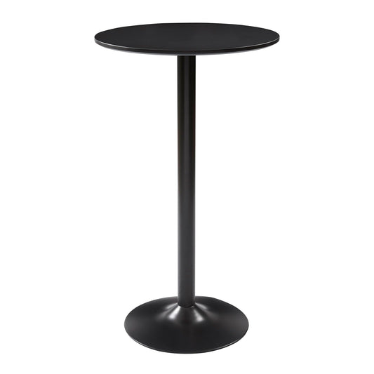 - Panana Black Round Bar Table | Counter Bistro Pub Table | 60CM Top 104CM Height -
