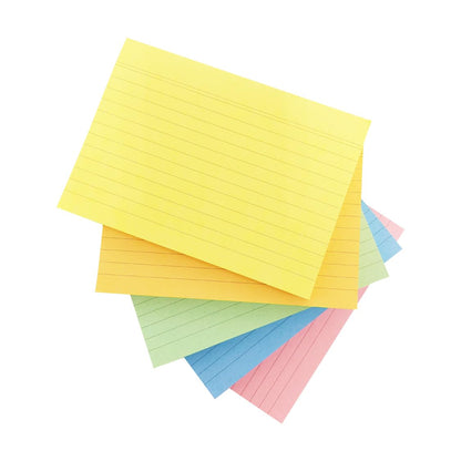- NOTI A6 Neon Multi-Coloured Flash Revision Record Index Cards -