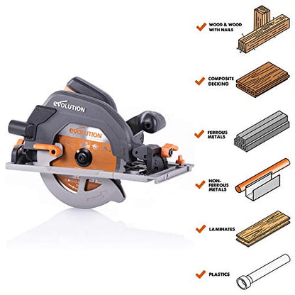 - Evolution Power Tools R185CCS Circular Saw | TCT Multi-Material Blade -