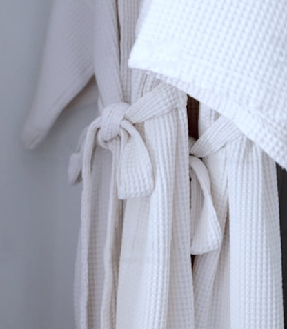 A & B TRADERS Lightweight Cotton Summer Unisex Waffle Spa Bathrobe One Size