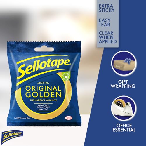 - Sellotape Original Golden | Multi-Purpose Clear Tape for Household Objects -