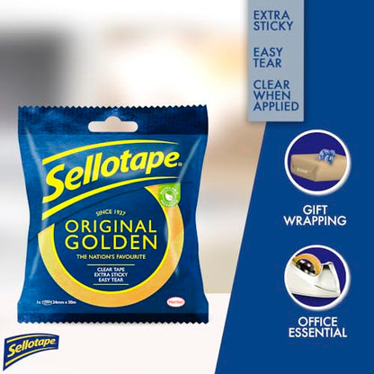 - Sellotape Original Golden | Multi-Purpose Clear Tape for Household Objects -