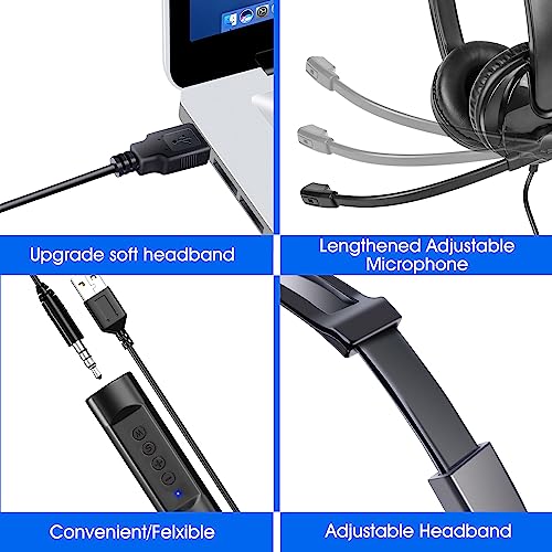 - USB Headset with Microphone for PC Laptop -