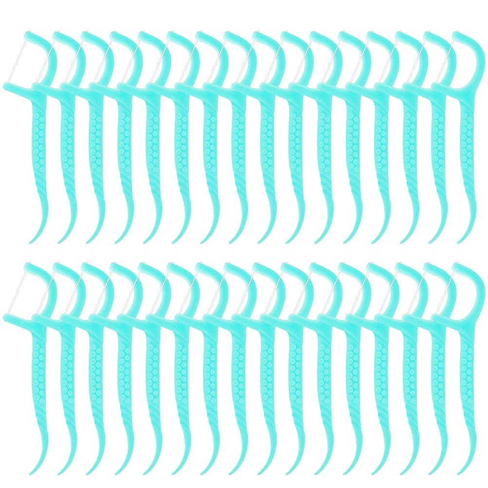 - 100 Pcs Dental Floss, Dental Floss Picks Disposable Portable Floss Sticks Dental Floss Toothpick Tooth Picks Sticks Interdental Cleaning Tool for Travel Home Office Restaurant(Blue)